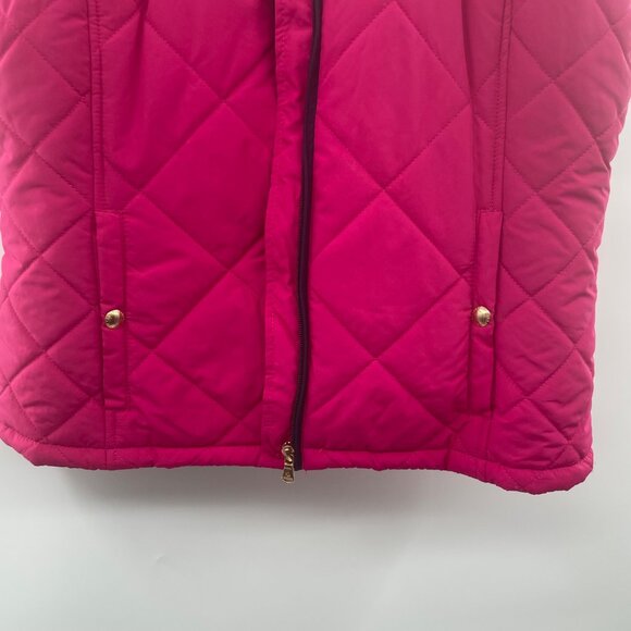 Lauren Ralph Lauren Women's Quilted Vest Full Zip Pink Size Large Pockets - Picture 3 of 8